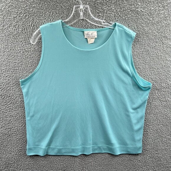 Kathie Lee Collection Womens Top Extra Large Blue Sleeveless Pullover Shirt - Picture 1 of 7